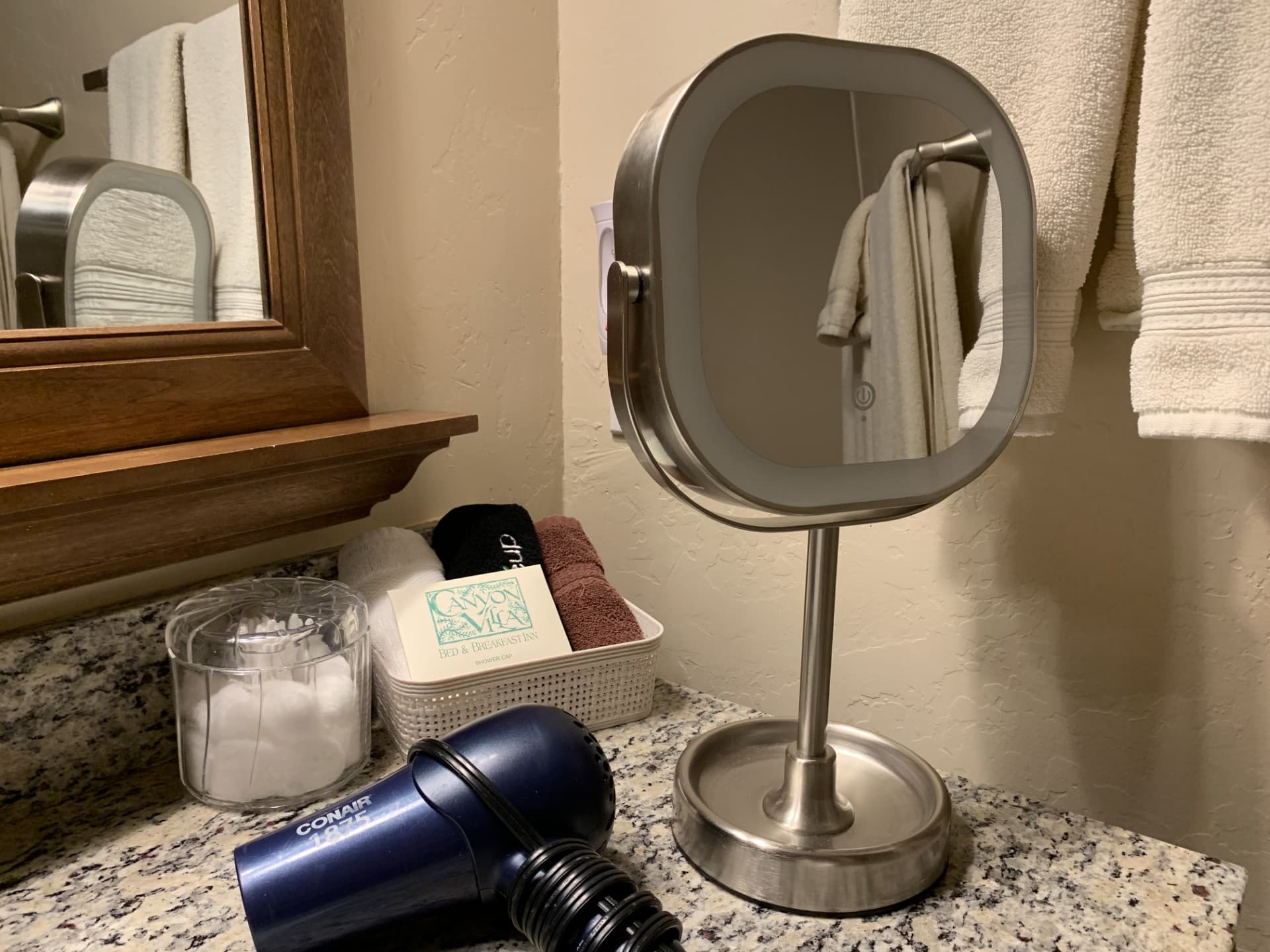 Hair dryers, make up mirrors, beauty needs