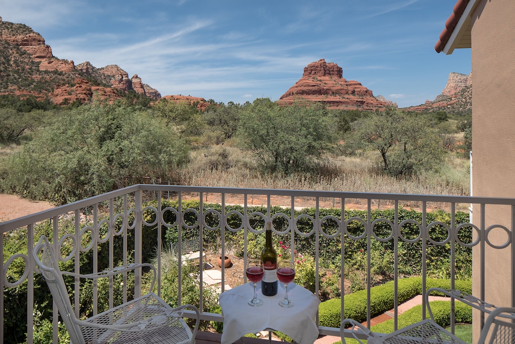 after hiking in Sedona at Airport Mesa this fall, you'll love relaxing and taking in the views at our Sedona Bed and Breakfast 