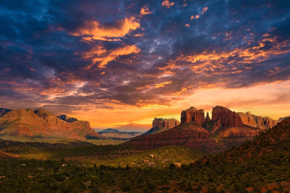 Gorgeous sunset views on one of the best hikes in Sedona for fall